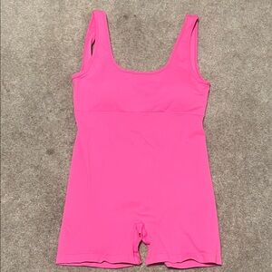 OQQ Pink open back romper